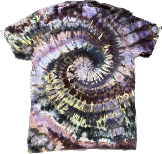 Purple Plumb Ice Dye Spiral Short Sleeve Shirt